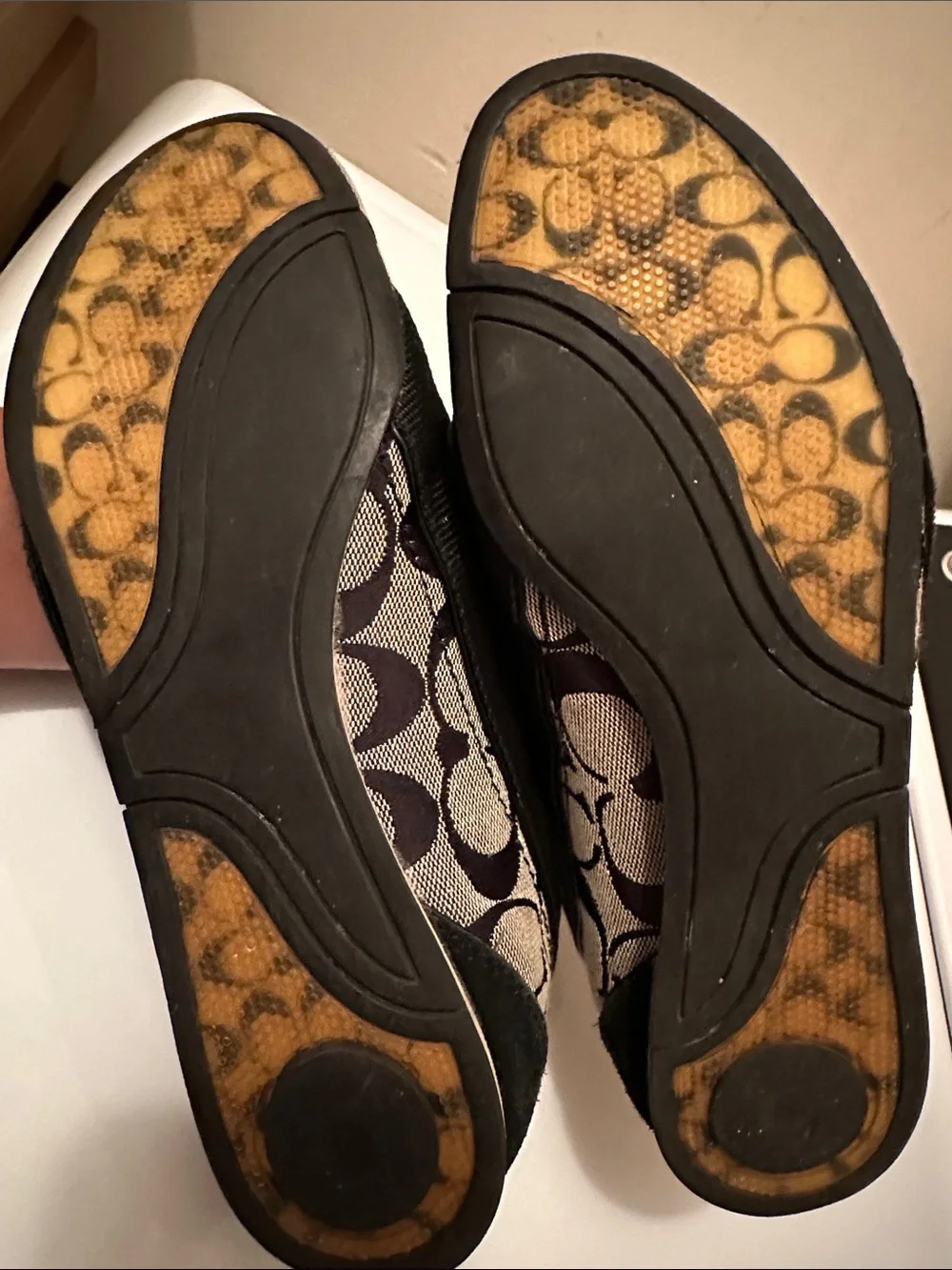Coach Black and Tan Signature Canvas Sneakers